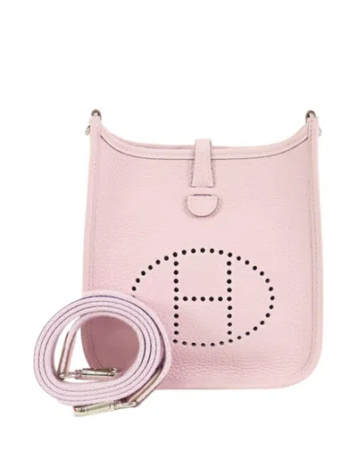 Pre-owned Hermes 2023 Taurillon Clemence Evelyne Tpm Crossbody Bag In Pink