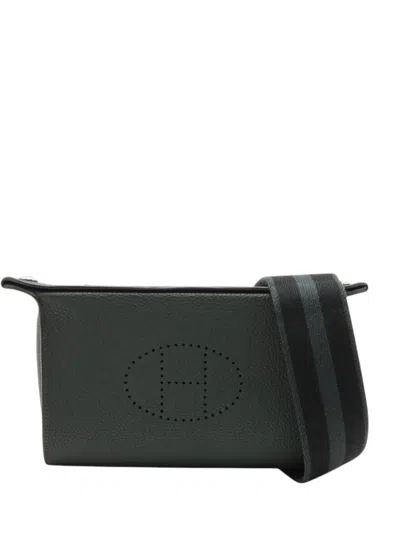 Pre-owned Hermes 2023 Togo Videpoches Crossbody Bag In Green