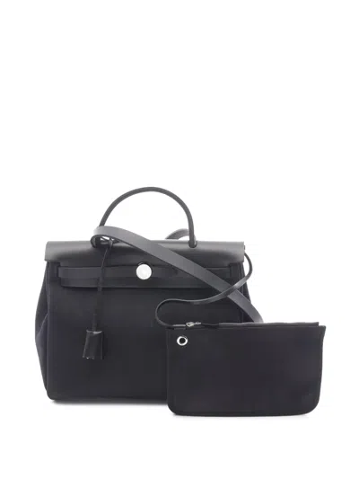 Pre-owned Hermes 2023 Toile And Vache Herbag Backpack Pm Handbag In Black