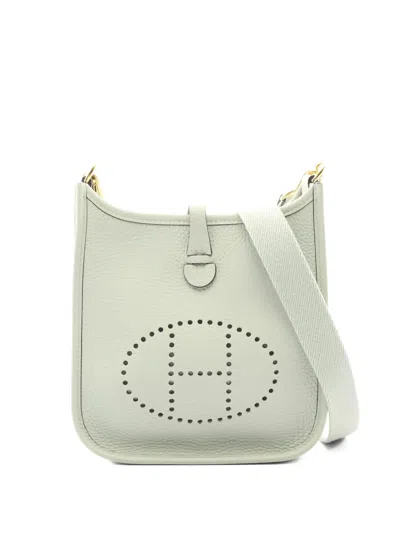 Pre-owned Hermes 2023 Tpm Evelyn Leather Shoulder Bag In Green
