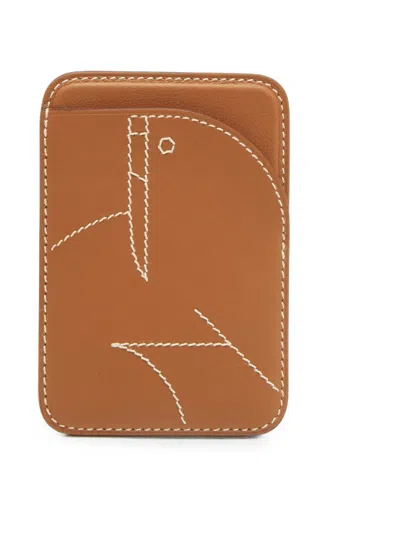 Pre-owned Hermes 2023 Walrus Magsafe Card Holder In Brown