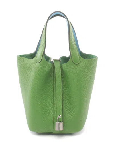 Pre-owned Hermes 2023s Picotin Lock Pm Handbag In Green