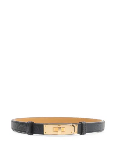 Pre-owned Hermes 2024 18 Kelly Belt In Black
