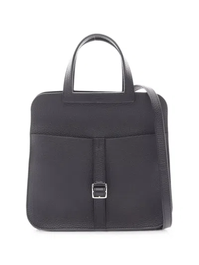 Pre-owned Hermes 2024 25 Arzan Two-way Handbag In Black