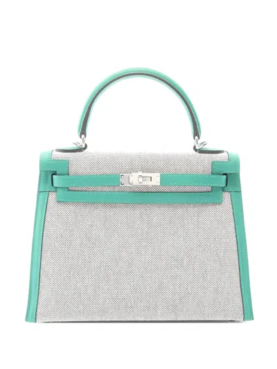 Pre-owned Hermes 2024 25 Kelly Shoulder Bag In Gray