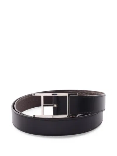 Pre-owned Hermes 2024 32 Quentin Reversible Belt In Black