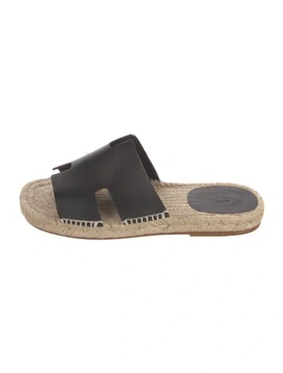 Pre-owned Hermes 2024 Antigua Slides In Black