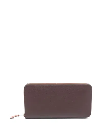Pre-owned Hermes 2024 Azap Zipper Wallet In Brown