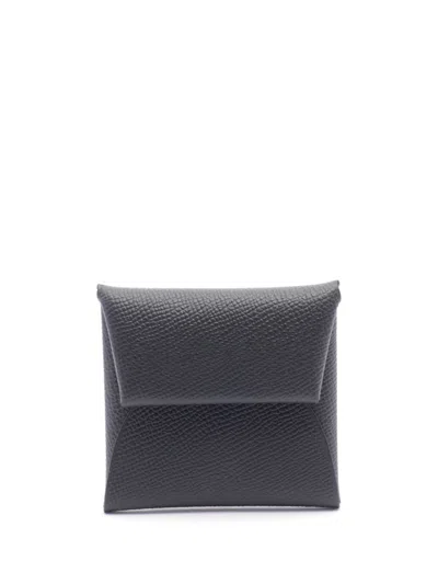 Pre-owned Hermes 2024 Bastia Coin Purse In Black