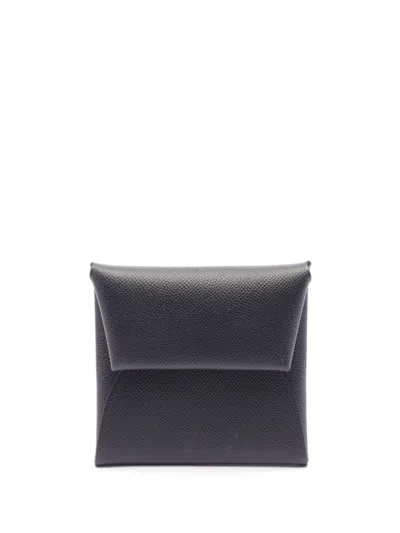 Pre-owned Hermes 2024 Bastia Coin Purse In Black
