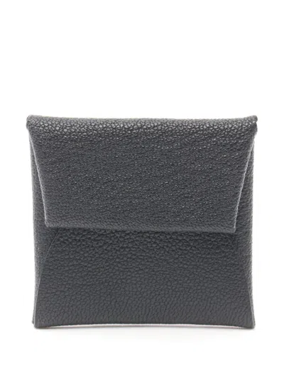Pre-owned Hermes 2024 Bastia Coin Purse In Black