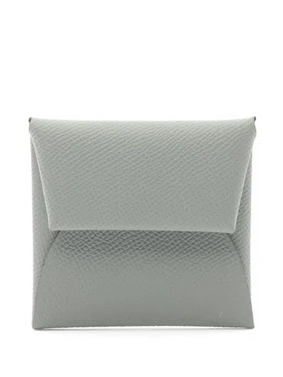 Pre-owned Hermes 2024 Bastia Coin Purse In Grey