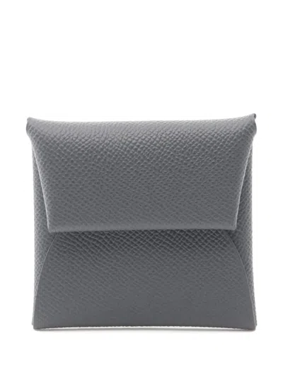 Pre-owned Hermes 2024 Bastia Coin Purse In Grey