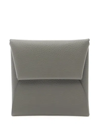 Pre-owned Hermes 2024 Bastia Coin Purse In Grey