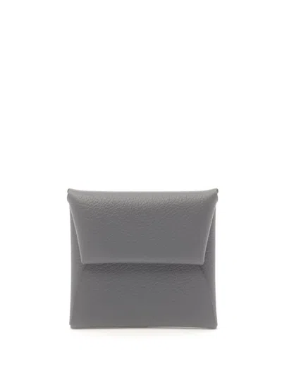 Pre-owned Hermes 2024 Bastia Coin Purse In Grey