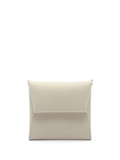 Pre-owned Hermes 2024 Bastia Coin Purse In Neutrals