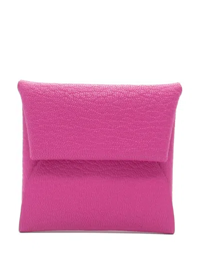 Pre-owned Hermes 2024 Bastia Coin Purse In Pink