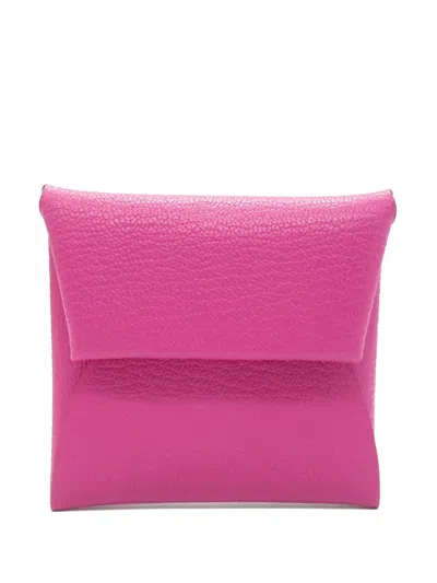 Pre-owned Hermes 2024 Bastia Coin Purse In Pink