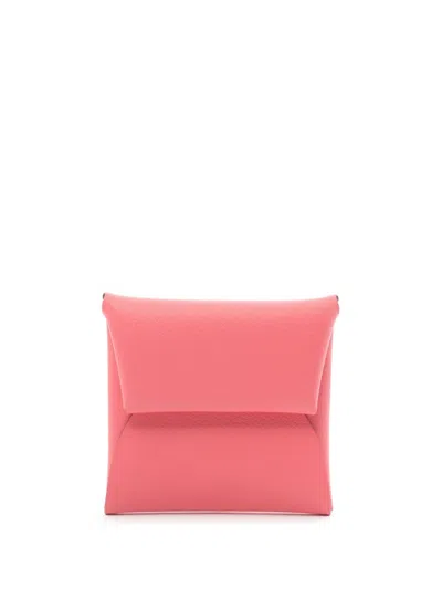 Pre-owned Hermes 2024 Bastia Coin Purse In Pink