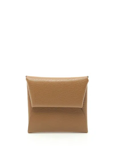 Pre-owned Hermes 2024 Bastia Dore Coin Purse In Neutrals