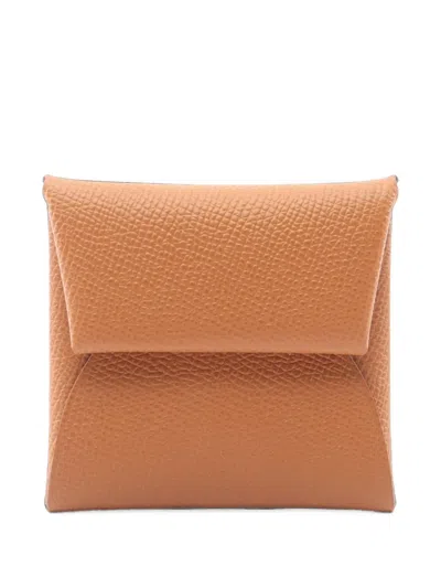 Pre-owned Hermes 2024 Bastia Epsom Coin Purse In Brown