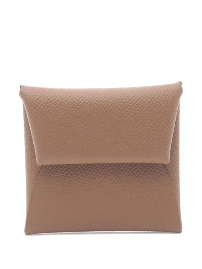 Pre-owned Hermes 2024 Bastia Verso Coin Purse In Brown