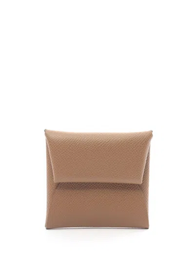 Pre-owned Hermes 2024 Bastia Verso Coin Purse In Brown