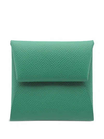 Pre-owned Hermes 2024 Bastia Verso Coin Purse In Green