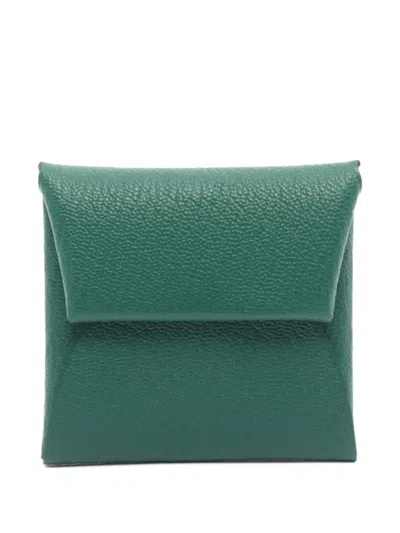 Pre-owned Hermes 2024 Bastia Verso Coin Purse In Green
