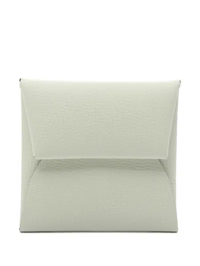 Pre-owned Hermes 2024 Bastia Verso Wallet In White