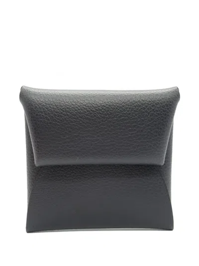 Pre-owned Hermes 2024 Bastia Wallet In Black