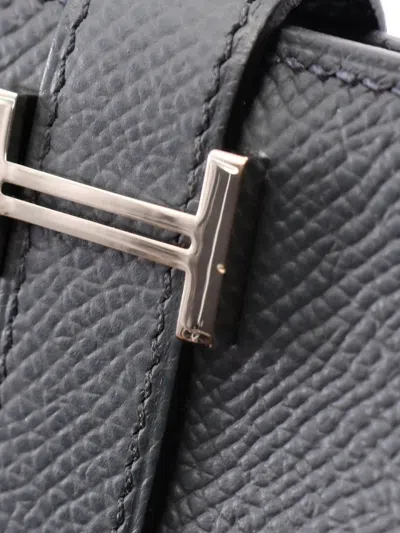Pre-owned Hermes 2024 Bearn Compact Bi-fold Wallet In Gray