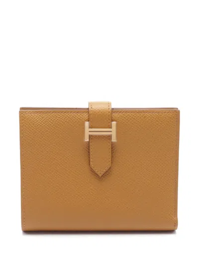 Pre-owned Hermes 2024 Bearn Compact Wallet In 褐色