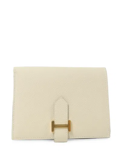 Pre-owned Hermes 2024 Bearn Compact Wallet In Neutrals