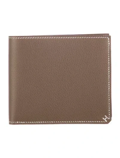 Pre-owned Hermes 2024 Bifold Wallet In Gray