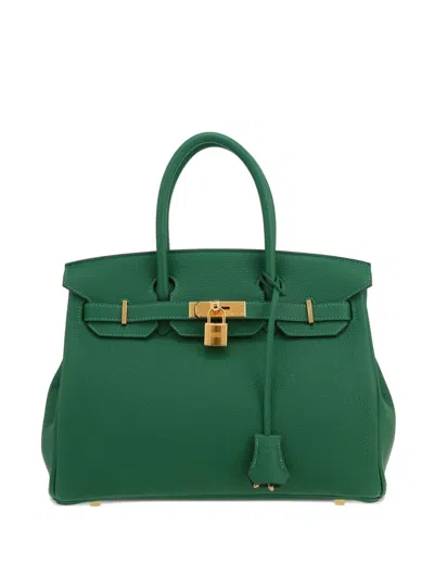 Pre-owned Hermes 2024 Birkin 30 Leather Tote Bag In Green