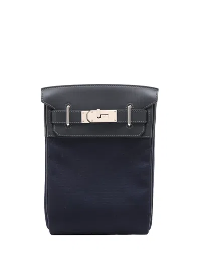 Pre-owned Hermes 2024 Bivouac And Swift Kelly Hac A Dos Pm Backpack In Blue