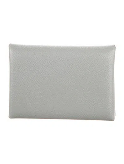 Pre-owned Hermes 2024 Calvi Duo In Gray
