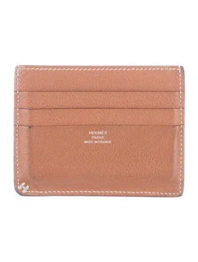 Pre-owned Hermes 2024 Card Holder In Brown
