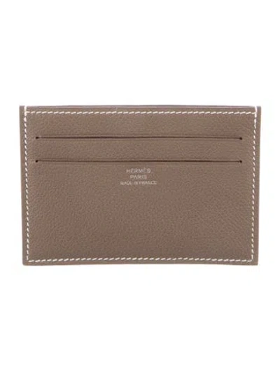 Pre-owned Hermes 2024 Card Holder In Neutrals
