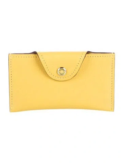 Pre-owned Hermes 2024 Card Holder In Yellow