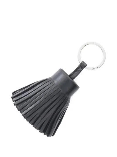 Pre-owned Hermes 2024 Carmen Fringed Keyring In Black