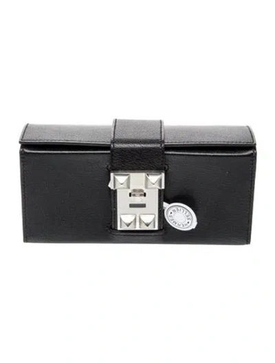 Pre-owned Hermes 2024 Chamkila Neo Medor Clutch In Black