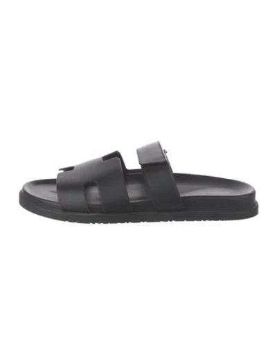 Pre-owned Hermes 2024 Chypre Sandals In Black