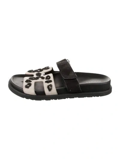 Pre-owned Hermes 2024 Chypre Slides In Black
