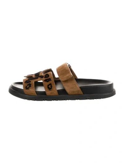 Pre-owned Hermes 2024 Chypre Slides In Black