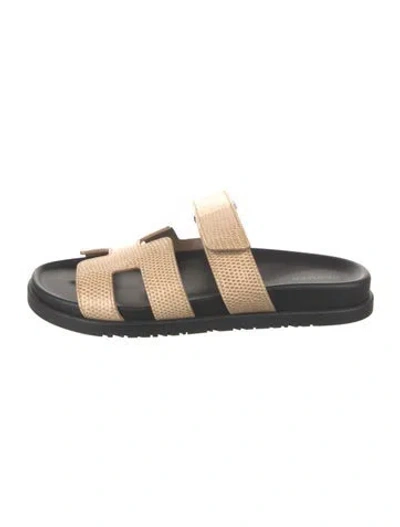 Pre-owned Hermes 2024 Chypre Slides In Neutrals