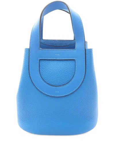 Pre-owned Hermes 2024 Clemence And Swift In The Loop 18 Handbag In Blue