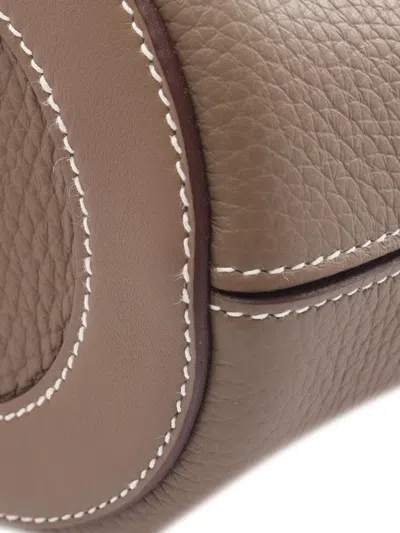 Pre-owned Hermes 2024 Clemence And Swift In The Loop 18 Handbag In Brown