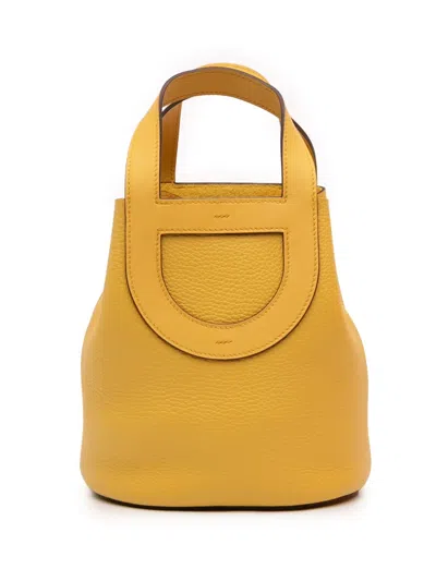 Pre-owned Hermes 2024 Clemence And Swift In The Loop 18 Handbag In Yellow